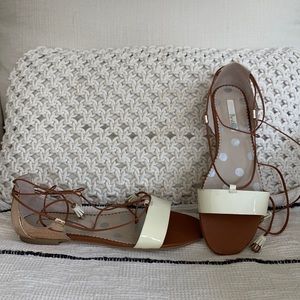 Boden sandals that tie around ankles